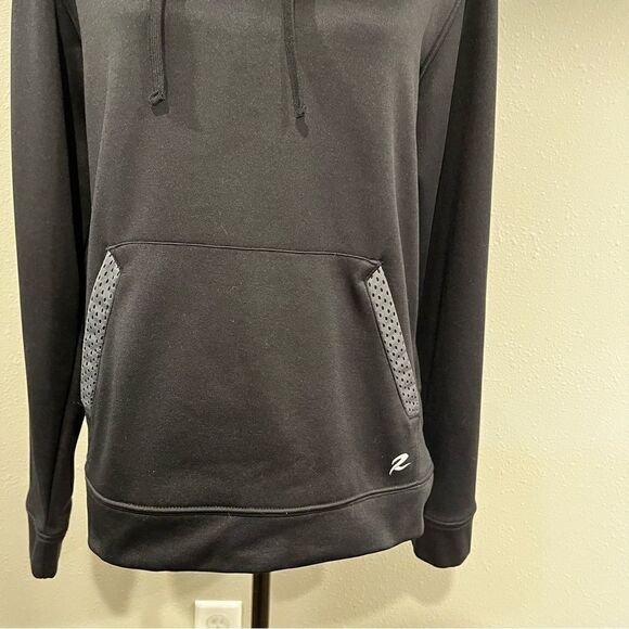 Sporty black hooded sweatshirt - Picture 4 of 12